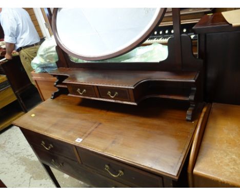 An Edwardian inlaid mahogany dressing table