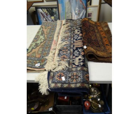 Three small Persian vintage rugs