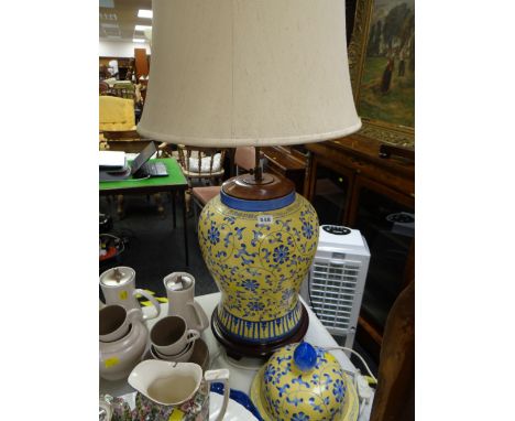 A good large table lamp in a Chinese style (with interchangeable top to make it into a jar)