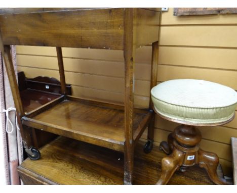 A circular tripod piano stool & a cutlery table