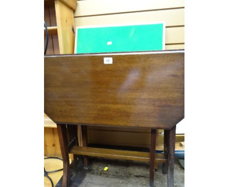 A mahogany Sutherland tea table & a modern baize top card table