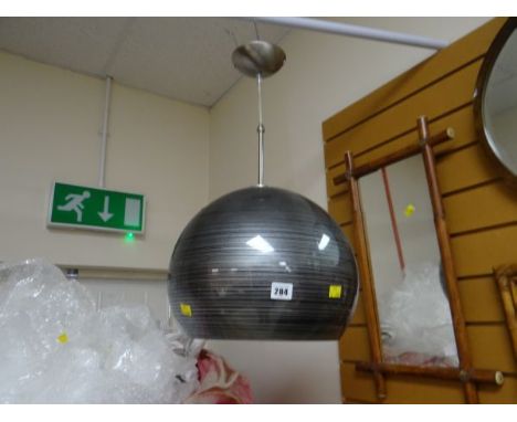 A contemporary satin metal &amp; glass ceiling light