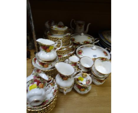 A large parcel of Royal Albert 'Old Country Roses' tea & dinnerware including plates, tureens, ornamental side plates & teapo