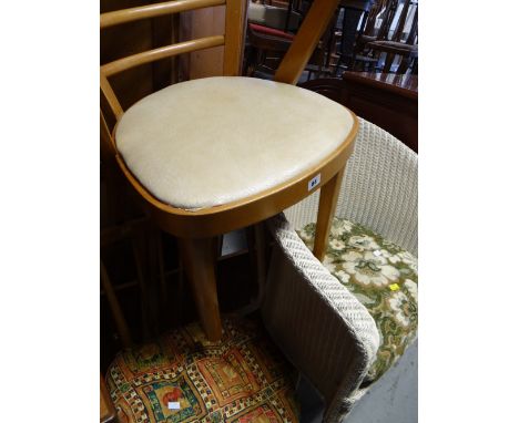 A retro lightwood bentwood chair, a Loom chair & a pair of Ercol kitchen chairs