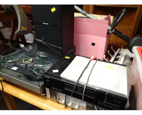 A Quanta 700 record player, Panasonic speaker & CD player