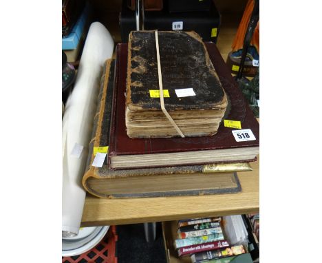 Three vintage books including one by The Society for Promoting Christian Knowledge together with printed charts of shipwrecks