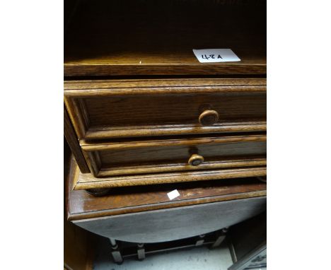 Drop leaf table, side table, small oak cupboard with drawer