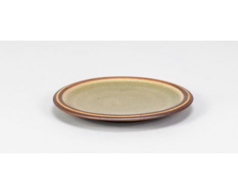 HARRY DAVIS (1910-1986) & MAY DAVIS (1914-1998) for Crowan Pottery; a small stoneware plate, impressed pottery mark, diameter