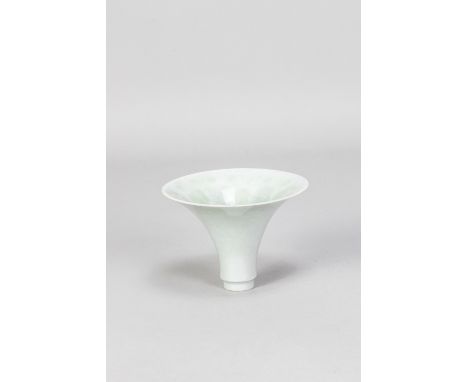 COLIN PEARSON (1923-2007); a porcelain vase with flared rim covered in celadon glaze, impressed mark, made early 1970s, heigh