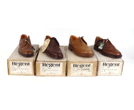 Four pairs Regent brogue/gibson leather shoes, size 7, each boxed