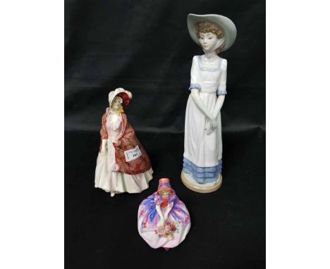 TWO ROYAL DOULTON FIGURES AND A NAO FIGURE