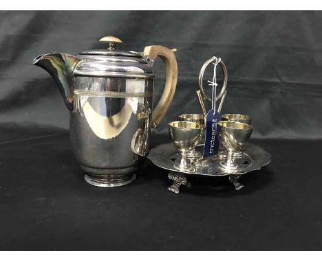 LOT OF EPNS INCLUDING TEA SERVICE, EGG CUPS, ETC