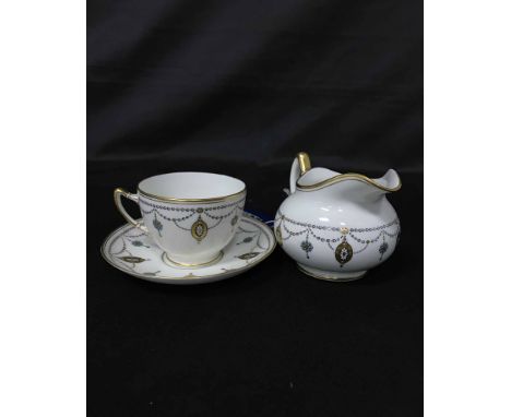 EARLY 20TH CENTURY PARAGON TEA SERVICEdecorated with classical designs of swags and medallions in enamels and gilt, comprisin