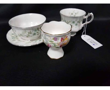 PARAGON TEA SERVICEDebutante pattern, also a pair of Minton cups and a china posy; along with a Picquot Ware tea service