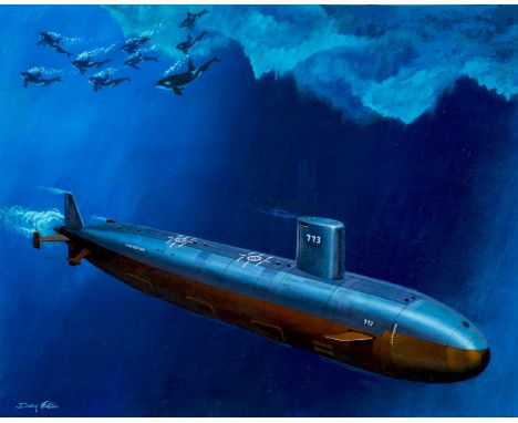 ARTIST: Dean Ellis (New York, 1920 - 2009)NAME: US Submarines - USS CheyenneYEAR: 2000MEDIUM: acrylic on boardCONDITION: Exce