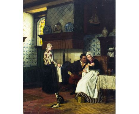 ARTIST: Otto Kirberg (Germany, 1850 - 1926)NAME: Newborn BabyYEAR: 1877MEDIUM: oil on canvas. Canvas applied to board.CONDITI
