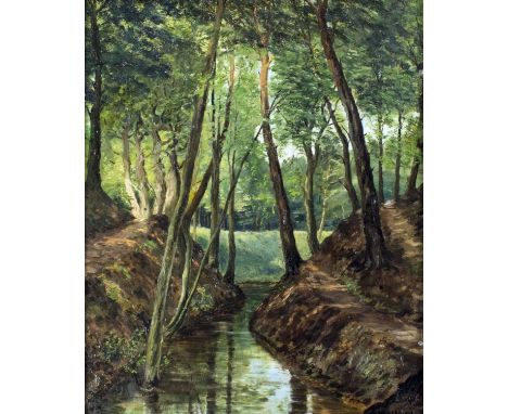 ARTIST: Eugene Rensburg (Netherlands, 1872 - 1956)NAME: Forest LandscapeMEDIUM: oil on canvasCONDITION: Relined. No visible i