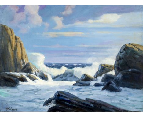 ARTIST: George Holloway (New Jersey, 20 century)NAME: SeascapeMEDIUM: oil on canvasCONDITION: Very good. No visible inpaint u