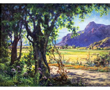 ARTIST: Clarkson Dye (California, 1869 - 1955)NAME: LandscapeYEAR: 1926MEDIUM: oil on boardCONDITION: Very good. No visible i