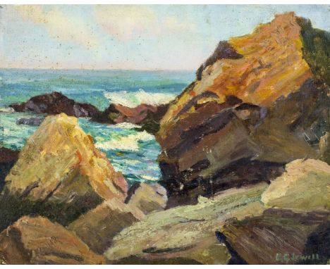 ARTIST: Elizabeth Galbraith McIntyre Jewell (Washington, Massachusetts, 1874 - 1956)NAME: Rocky SeascapeMEDIUM: oil on canvas