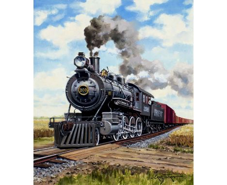 ARTIST: J Craig Thorpe (Washington, born 1948)NAME: Train - Kansas LocomotiveYEAR: 1995MEDIUM: gouache on heavy paperCONDITIO