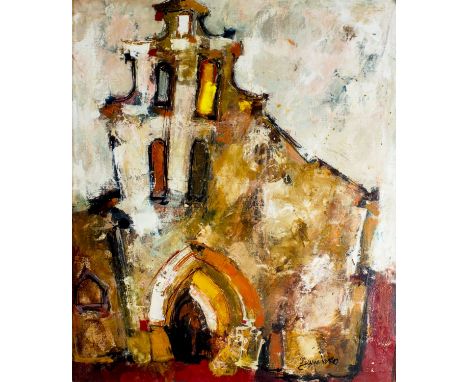 ARTIST: Giuseppe Gambino (Italian, 1928 - 1997)NAME: Jerez Iglesia De San Luca (titled on verso)MEDIUM: oil on canvasCONDITIO