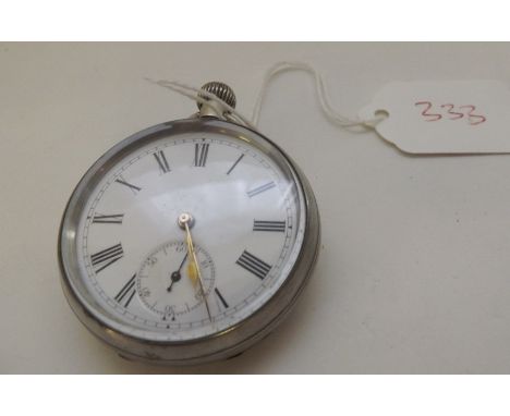 Metal open faced pocket watch     