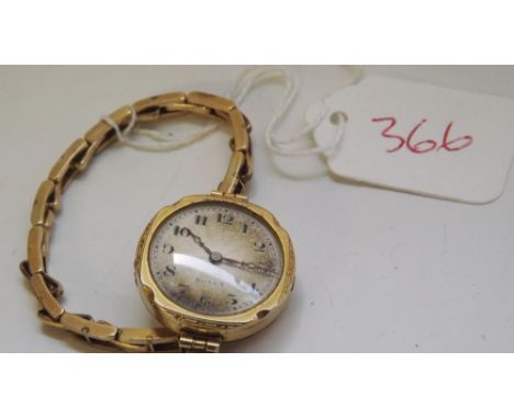 Ladies 9ct Rolex wrist watch on gold expanding strap  