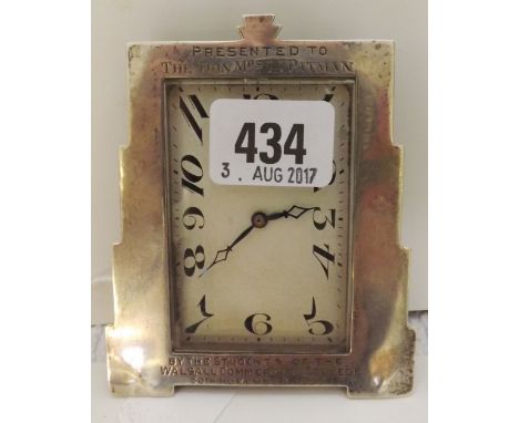 Art Deco alarm clock 4" high apparently Birm 1930