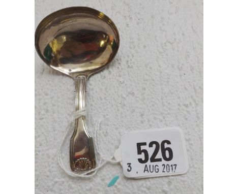 Georgian fiddle thread & shell caddy spoon Birm 1818 by IL         