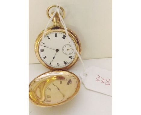 Gilt metal hunter pocket watch     