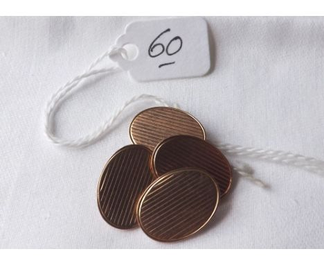 Pair engine turned 9ct cufflinks 7.2g     