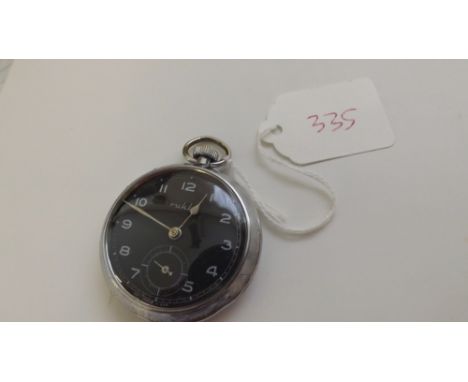 Ruhla black faced pocket watch     