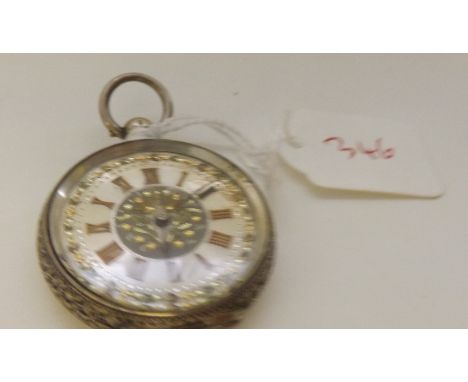 Ladies Victorian fob watch with silver dial    