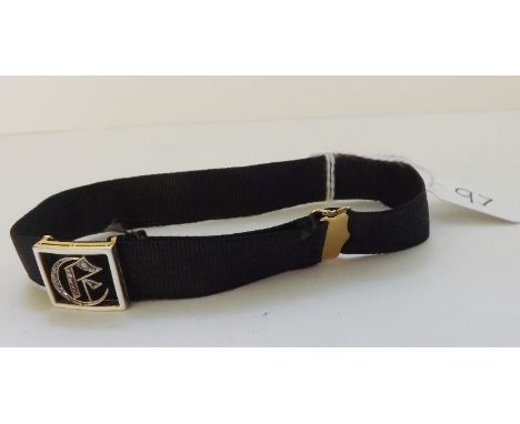 Gold, diamond & enamel fabric bracelet    