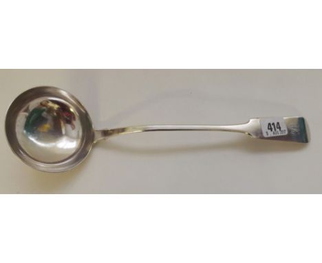 A Victorian Scottish fiddle pattern soup ladle Glasgow 1855 by DG  190g       