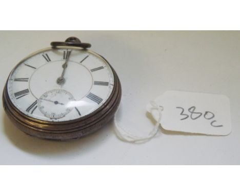 Silver open faced pocket watch     