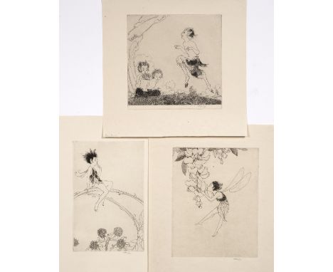 Margaret M. Rudge (1885-1972) "Ariel" signed in pencil (in the margin) etching (x2) 22.5 x 20.5cm; and four further to includ