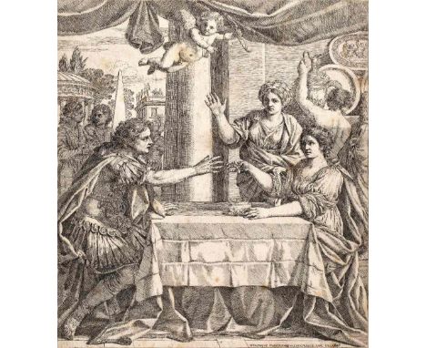 Giacinto Gimignani (1606-1681) Cleopatra showing Anthony her love etching, first state of two 28 x 25.5cm. Provenance: From t