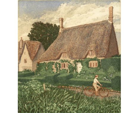 Joseph Winkelman  "Great Tew" signed and dated and inscribed in pencil (in the margin) etching and aquatint 13 x 12cm.