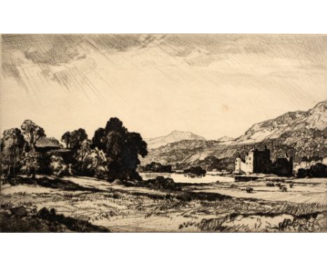 Leonard Russell Squirrell (1893-1979) Urquhart Castle signed in pencil (lower right) etching 26 x 31cm, and another etching b