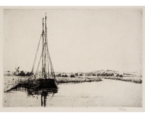 Margaret M. Rudge (1885-1972) "Norfolk Broads" signed in pencil (in the margin) etching,18 x 26cm; and another of the same su