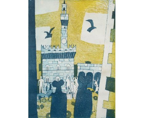 Julian Trevelyan (1910-1988) ''Piazza Signoria'' (from the Florence Suite),1965 artist's proof, signed and titled in pencil (