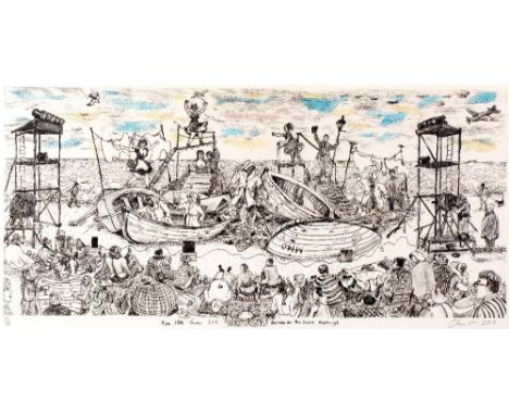 Chris Orr (b.1943) "Grimes on the beach, Aldeburgh", 2013 17/25, signed, dated and title in pencil (in the margin) etching an