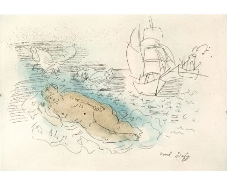 Raoul Dufy (1877-1953)  Petite baigneuse aux papillons, circa 1930  signed (in the plate)  etching and aquatint  24cm x 33cm.