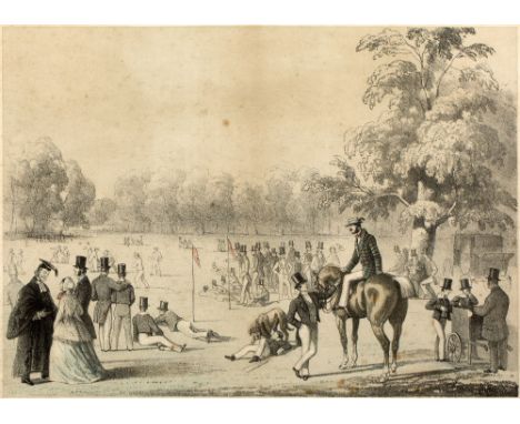 F. Vigurs for John Wallis "The laws of the Noble Game of Cricket as revised by the Club at St. Mary-le-bone" etching, hand co