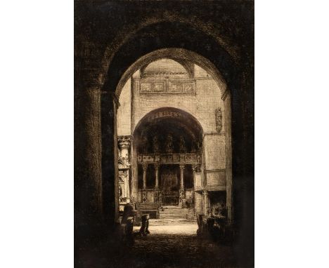 Mortimer Luddington Menpes (1855-1938) The Black Arch signed in pencil (lower right) etching 34 x 24cm.