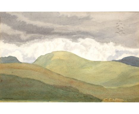 Henry Payne (1868-1939) "Landscape near Sheepscombe", 1921 signed and dated (lower left) watercolour 21 x 32.8cm. Provenance: