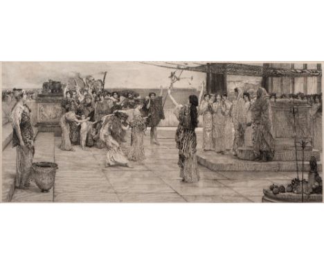 Auguste Blanchard after Sir Lawrence Alma Tadema Dedication to Bacchus engraving published c.1892 by L.H Lefevre signed in pe