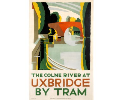Edward McKnight Kauffer (1890-1954) The Colne River at Uxbridge by Tram, 1924 lithograph poster published by the Baynard Pres